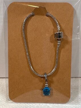 Othr Silver Bracelet with Blue Turtle Charm